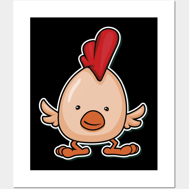 punk egg, egg character, egg cartoon Wall Art by BK55